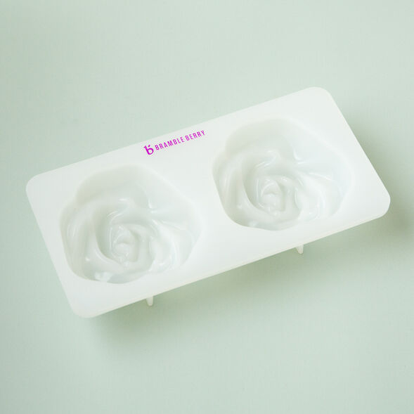 2 Cavity Rose Silicone Mold for Soap Making